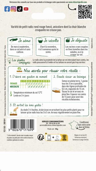 Potagères - Radis Rond Ecarlate - MEDIA_PACKAGING_VERSO